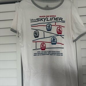 Disney Parks White and Gray Skyliner Tee